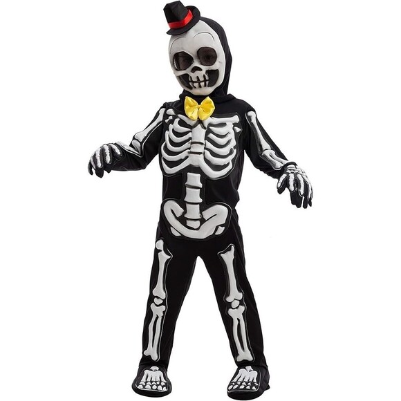 NWT Spooktacular Creations Skelebones Costume For Kids Size Small Glows in Dark - Picture 1 of 6